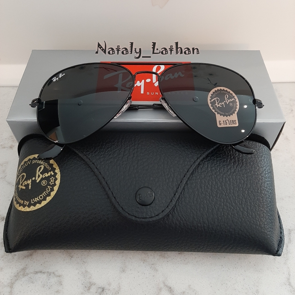 Ray-Ban (Store Display) Aviator All Black RB3025 - Picture 6 of 11
